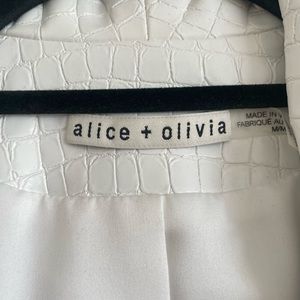 Alice and Olivia White Croc Blazer